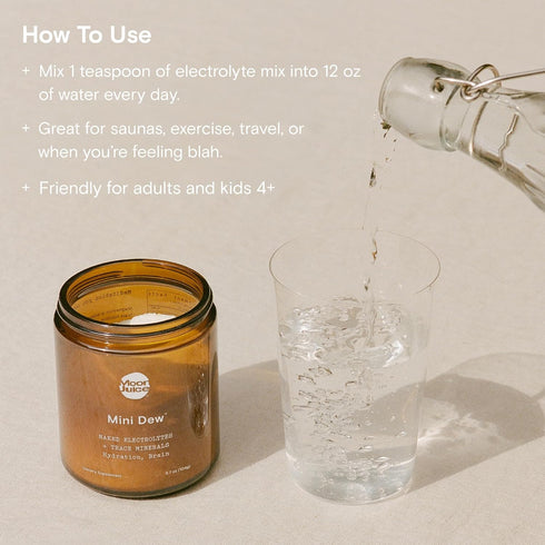 Moon Juice - Mini Dew Electrolytes Powder - Naked (Unflavored), 30 Servings, Hydration & Brain Function