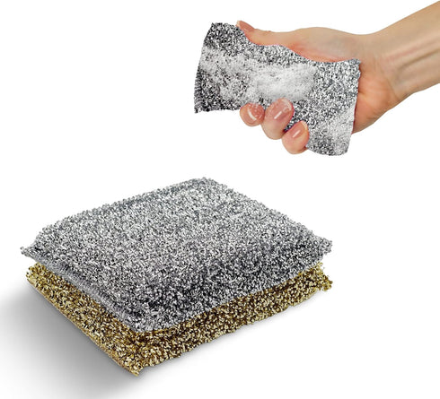Perfect Scour 2 Pack Scrub Sponges for Kitchen, Non-Scratch Sponge with Heavy Duty Scouring Power for Cleaning