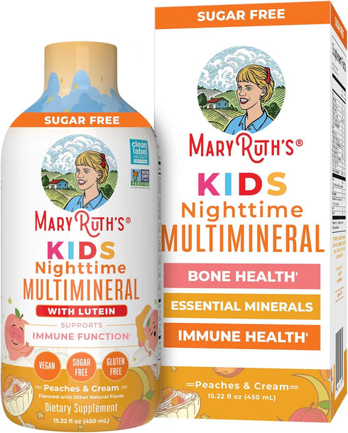 Kids Liquid Nighttime Multimineral by MaryRuth's | Bone Health | Immune Function