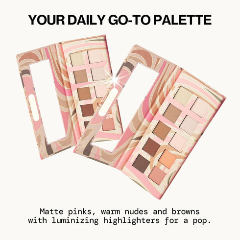 Pacifica Pink Nudes Mineral Eyeshadow Palette, 10 Neutral Shades for Natural or Smoky Eye Look, Vegan & Cruelty Free