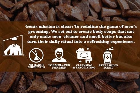 Gents Variety Men's Body Soaps - Moisturizing Bar Soap for Bath and Shower, All Skin Types, Sandalwood Spice