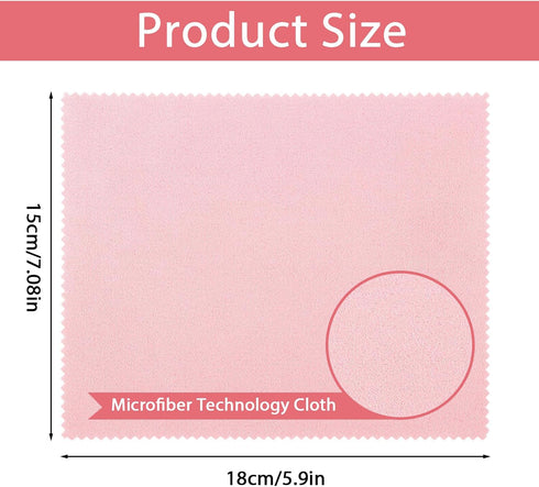 Molain 10 6 7 inch Pieces Microfiber Glasses Cleaning Cloths, Reusable Soft Lens Cleaning Cloth Pink Eyeglasses Cleaner