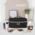Teamoy Medium Travel Makeup Brush Case, Makeup Train Organizer Bag with Handle for Brushes (up to 9-inch), Black (BAG