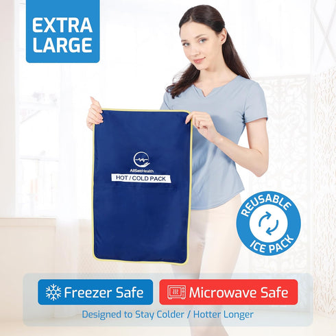 Extra Large Reusable Gel Ice Pack for Injuries - 23"x15", Flexible Cold Pack for Back Pain Relief, Post Surgery Recovery