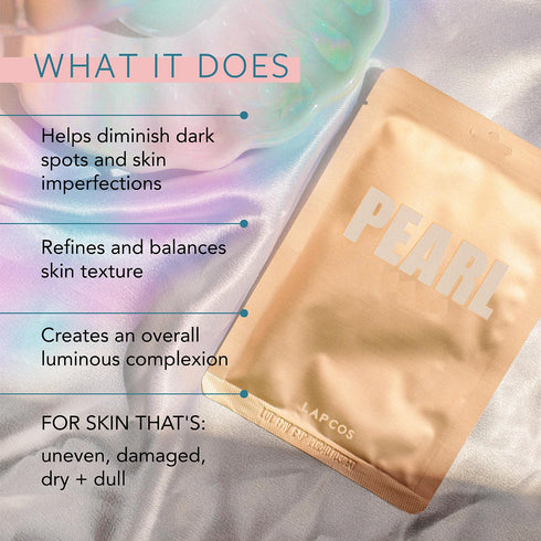 LAPCOS Pearl Sheet Mask, Daily Face Mask with Probiotics, 5-Pack, Korean Beauty Favorite
