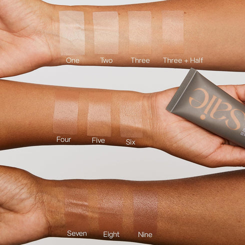 Saie Slip Tint SPF 35 Tinted Moisturizer - Light Coverage + Broad Spectrum Zinc Oxide Sunscreen, Shade Five + Half