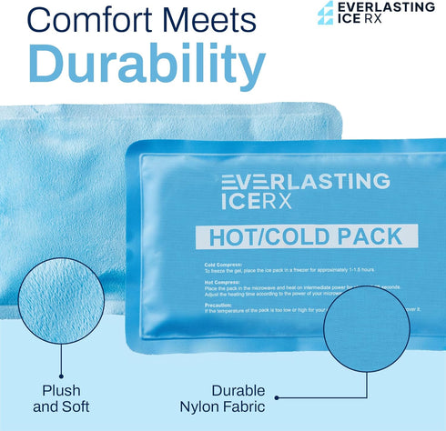 Reusable Hot and Cold Gel Soft Ice Packs - 4 Pack Large Gel Ice Pack for Pain Relief, 10 x 5