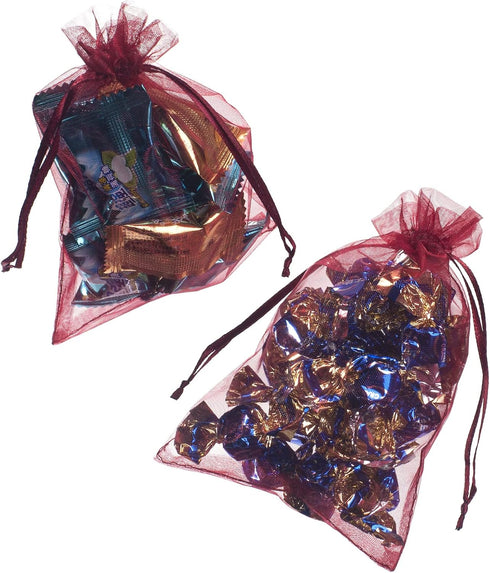MOTYAWN 100 Pieces Premium Sheer Organza Bags, 4x6 inch Drawstring Gift Bags for Wedding, Party, Baby Shower, Christmas