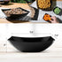 Posh Setting Square Plastic Serving Bowls, Medium Black, Disposable for Salad, Party, Snack, Buffet, 4 Pack