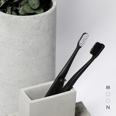 MOON Soft Bristle Toothbrush 2-Pack - Extra Soft Toothbrushes for Adults, Gentle Deep Cleaning, 720 Tapered Bristles