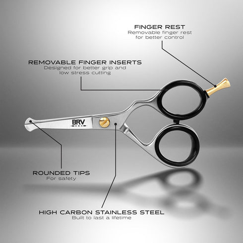 Rounded-Tip Small Trim Scissors for Men, 4.2" High Carbon Stainless Steel for Grooming