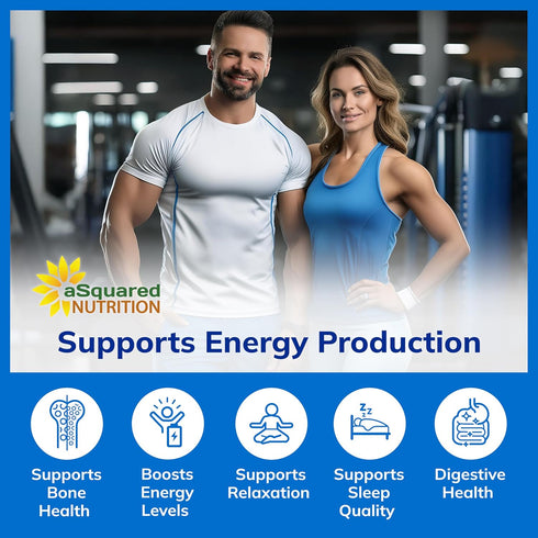 aSquared Nutrition Magnesium Glycinate 400mg - 180 Tablets, Max Strength Bisglycinate Supplement for Muscles & Heart