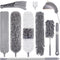 Dusters for Cleaning, 9Pcs Feather Duster with Extension Pole Up to 100'', Bendable Washable Long Duster