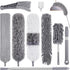 Dusters for Cleaning, 9Pcs Feather Duster with Extension Pole Up to 100'', Bendable Washable Long Duster