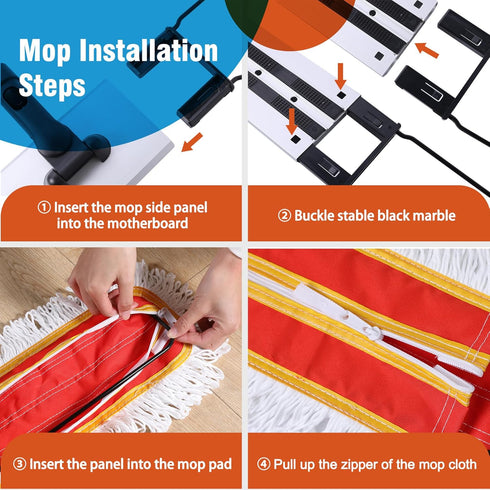 36" Commercial Dust Mops with 59" Extendable Handle, Heavy Duty Wet and Dry Mop for Marble, Tile, Hardwood Floor