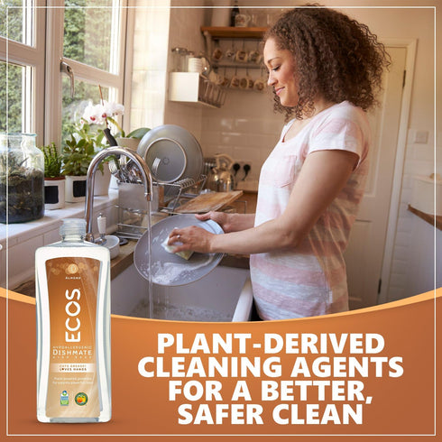 Earth Friendly Products Dishmate, Natural Almond, 25 Ounce - Pack of 3 Dishwashing Liquid