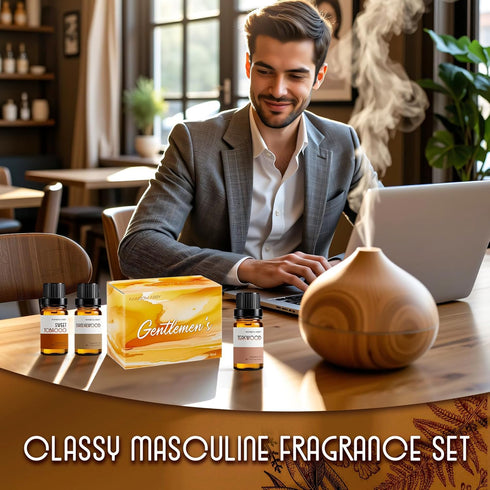 Set (6x10ML) RAINBOW ABBY Fragrance Oil Gentlemen's - Leather, Bay Rum, Teakwood, Cedar, Sweet Tobacco, Sandalwood