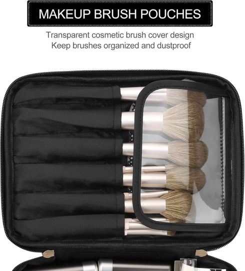 Pocmimut Makeup Bag and Jewelry Bag, Travel Makeup Case for Women 2 in 1 Waterproof Travel Make Up Bag and Jewelry Bag