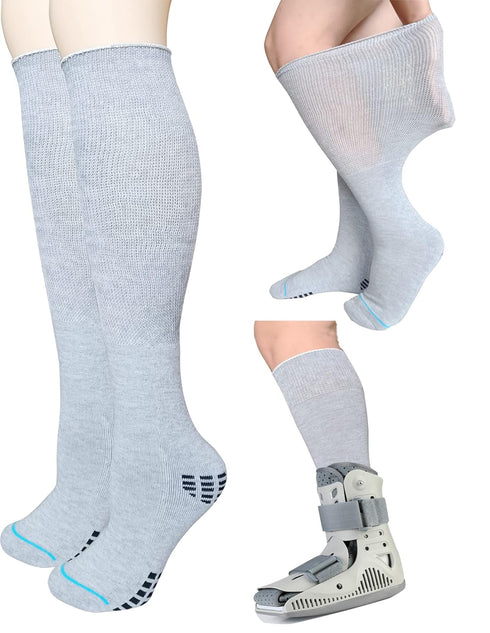 LORVVDE 2 Pairs Walking Boot Socks for Orthopedic Walker Brace, Replacement Sock Liner