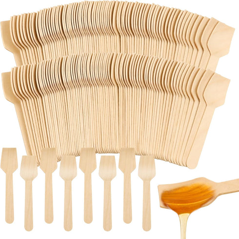 300 Pcs Disposable Mini Wooden Spoons, 3.75" Tasting Spoons, Ice Cream Spoon Sampling Spoons