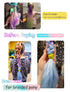 Ponytail Extension with Hair Tie, 26 inch Colored Hair Extensions for Braiding Rainbow Festival