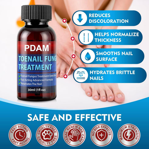 PDAM 30ml Toenail Fungus Treatment Extra Strength - Toe Nail Fungus Treatments for Thick, Nail Strengthener and Growth