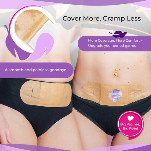 Herbal Heat Patches for Menstrual Cramp Relief - 10 Pack Heavy Flow, 8 Hours Adjustable Heat with Botanicals