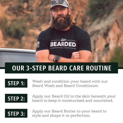 Live Bearded Beard Butter, 3 fl oz - All-Natural Leave-in Conditioner with Shea | Tombstone Scent - Sweet Tobacco, Cedar