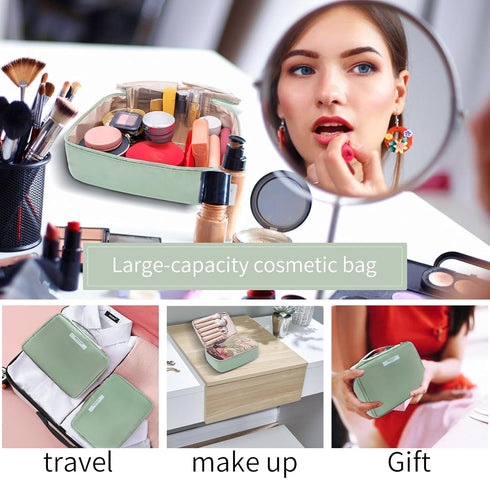 Travel Makeup Bag Cosmetic Bag Toiletry Bag for Women and Men (Green)