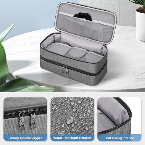 SITHON Travel Case for Shark FlexStyle/SpeedStyle Styler, Double-Layer Water Resistant Storage Organizer Bag, Grey