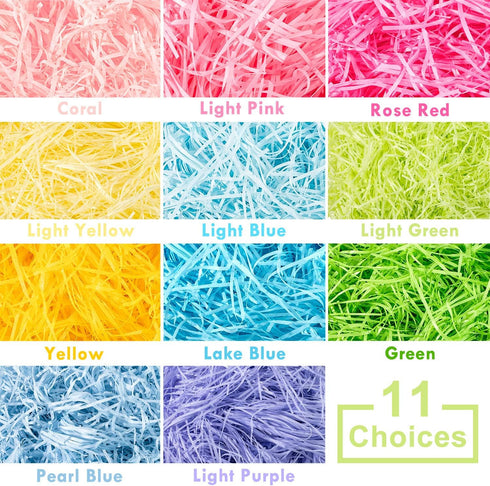 Whaline Basket Grass Craft Shredded Tissue Raffia Gift Filler Paper Shreds for DIY Gift Packaging, 120g, 4 Oz (Light