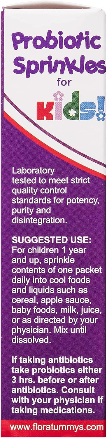 Probiotic Sprinkles Kids 10ct, Taste-Free Probiotic Powder Packets, Non-Dairy, Gluten & Sugar-Free