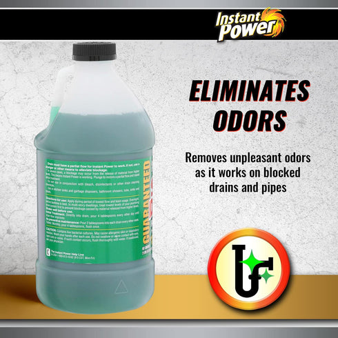 Instant Power Slow Drain Build Up Remover – Ends Slow Drains for Sinks, Tubs, Showers, Toilets, Disposals, RVs, 2 Liters