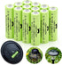 Ni-MH AA Rechargeable Batteries, High Capacity 1.2V Pre-Charged Double A Battery for Outdoor Solar Lights (12 Pack)