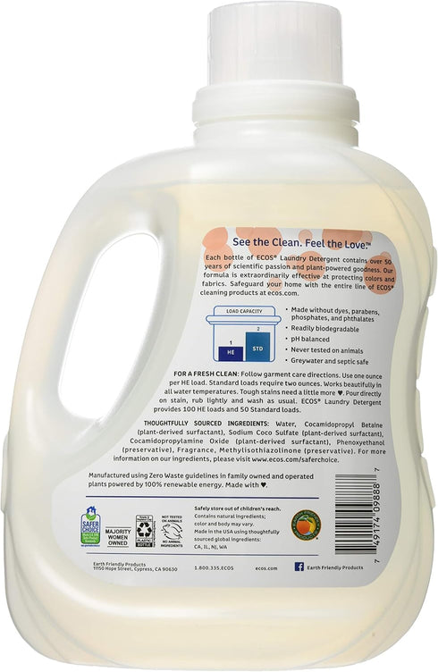 Ecos Magnolia and Lilies Ultra Laundry Liquid, 100 Oz