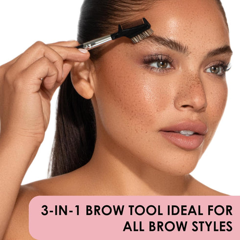 JAPONESQUE Brow & Lash Shaper with 3 Different Spoolie Brushes for Grooming and Shaping Brows