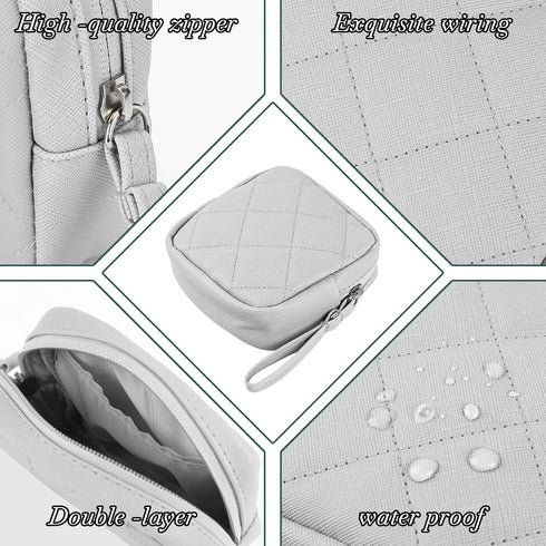 2 Pcs Period Bag, Sanitary Napkin Storage Pouch, Portable Menstrual Pad Tampon Organizer for Teen Girls Women (Black &