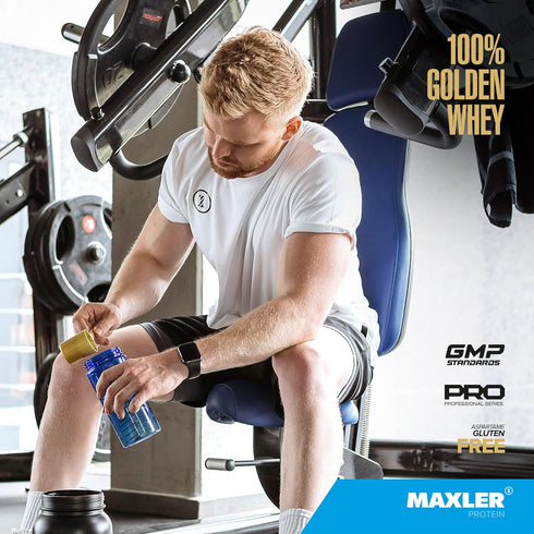 Maxler 100% Golden Whey Protein, 24g Premium Powder per Serving, Fast-Absorbing, Salted Caramel, 2 lbs