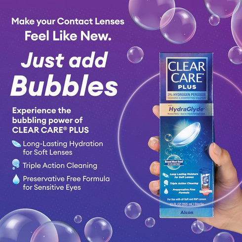Clear Care Plus Cleaning and Disinfecting Solution, 12 Fl Oz, with Lens Case, Clear