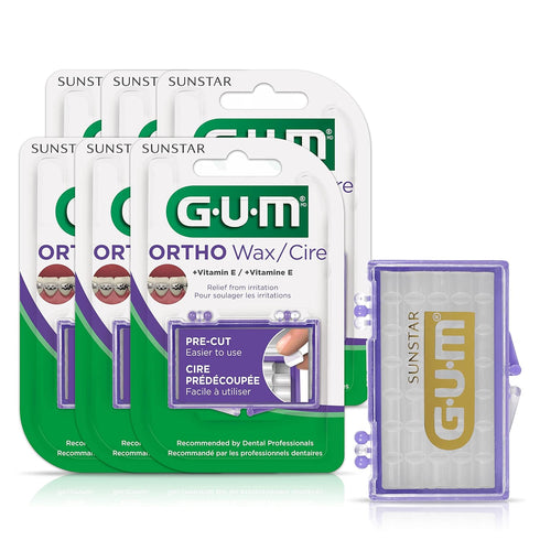 GUM Orthodontic Wax with Vitamin E and Aloe Vera (Pack of 6)