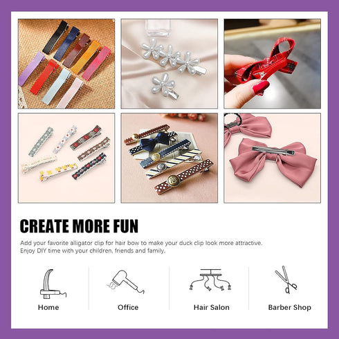 Swpeet 200Pcs 3inch Alligator Hair Clips Kit, Metal Duck Bill Hair Clips for Hair Styling DIY Accessories