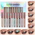 LANGMANNI 10 Pcs Liquid Glitter Eyeshadow Makeup Set, Metallic Shimmer Glitter, Sweatproof Highly Pigmented Blending