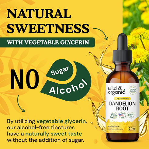 Dandelion Root Tincture - 2oz Liquid Drops for Liver Detox Cleanse & Support - Dandelion Root Extract Supplement