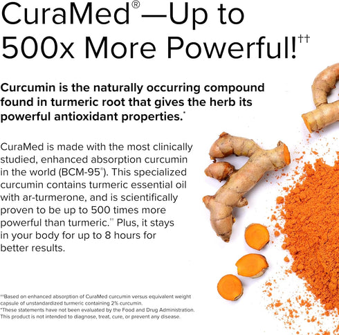 Terry Naturally CuraMed 375 mg Curcumin Complex, 60 Softgels, Superior Absorption BCM-95