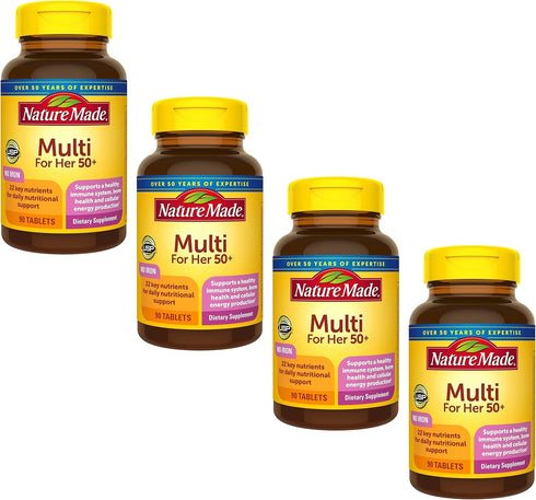 Nature Made Multi for Her 50+ Vitamin/Mineral Tablets - 90 ea (Pack of 4)