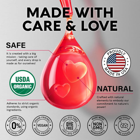 USDA Organic Vitamin B12 Sublingual Drops - 5000 mcg Liquid Vegan Methylcobalamin for Energy Boost, Focus & Mood