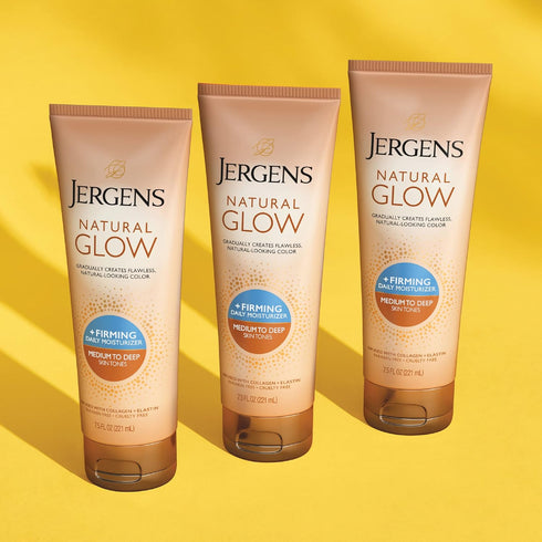 Jergens Natural Glow +FIRMING Self Tanner Body Lotion, Medium to Tan Skin Tone, 7.5 Fl Oz (Pack of 2)