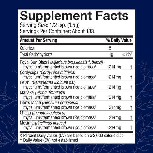 Host Defense Stamets 7 Mushroom Powder, Immune Support Supplement with 7 Species Blend, 7 oz