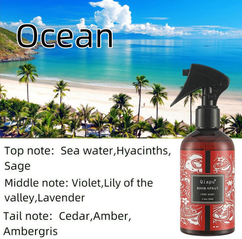 Qiapu Aromatherapy(Ocean-8.8oz) Linen Spray Natural Ocean Essential Oil Linen and Room Pillows and Sheets Spray