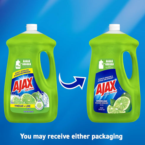 Ajax Ultra Dishwashing Liquid Refill, Vinegar and Lime Scent, 90 fluid ounce